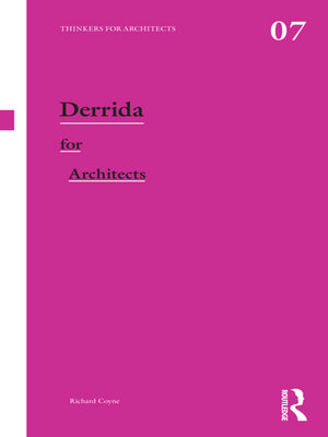 cover image of Derrida for Architects